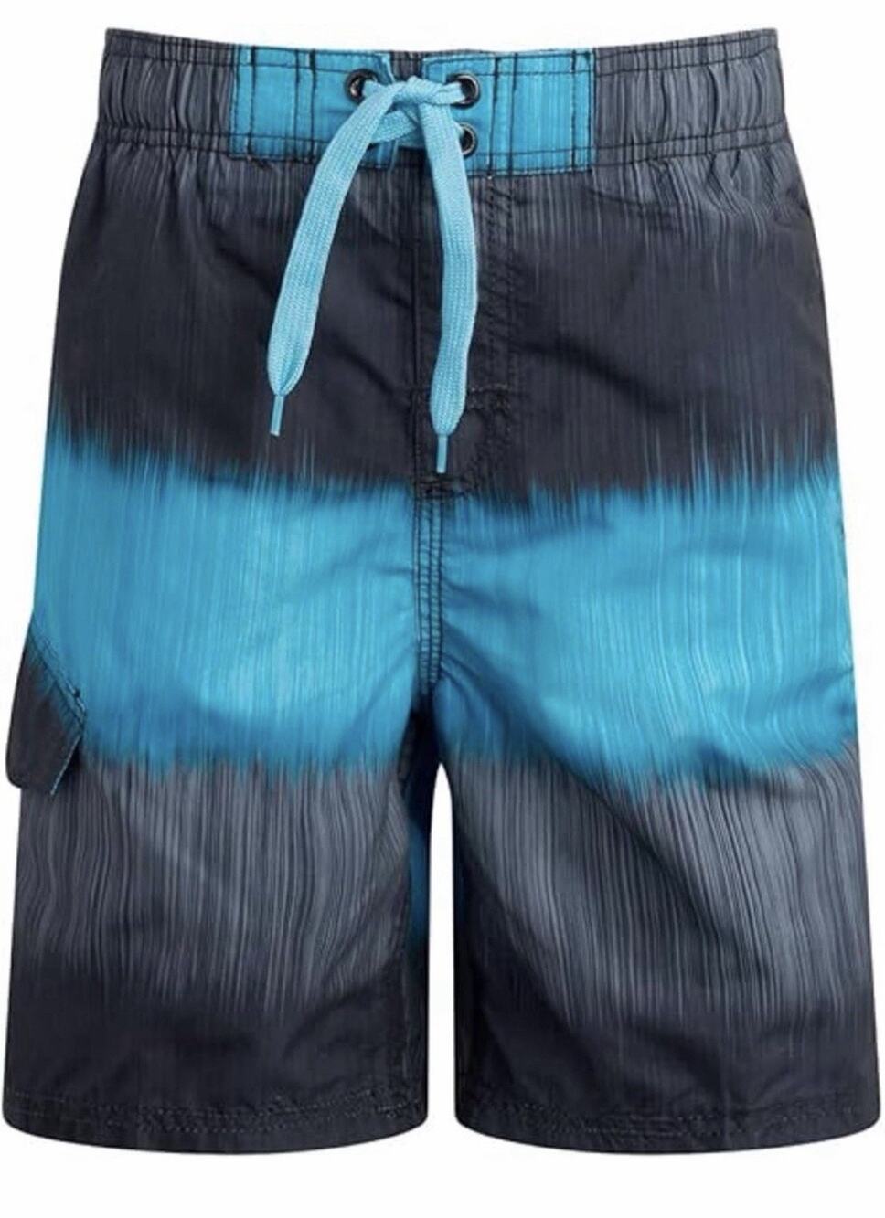 Kanu Sport Boys Board Short Swim trunks Black / Blue Size 8 NWT